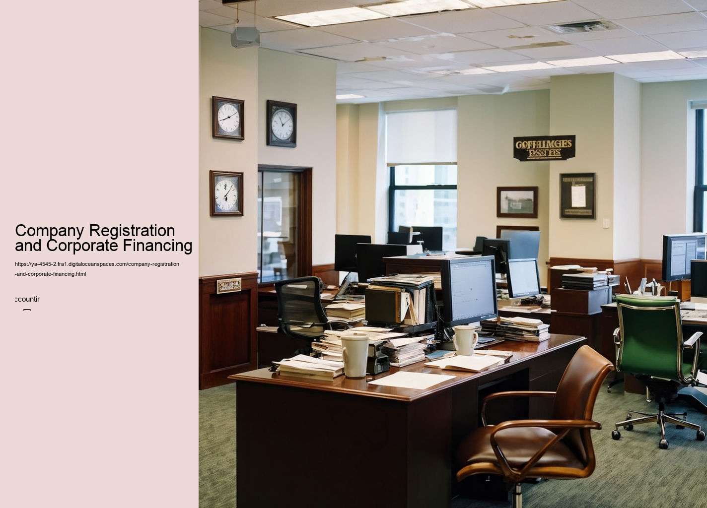 Company Registration and Corporate Financing